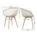 Kit 5 Cadeiras Clarice Nest Wood Com Apoio de Braço Bege