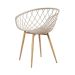 Kit 5 Cadeiras Clarice Nest Wood Com Apoio de Braço Bege
