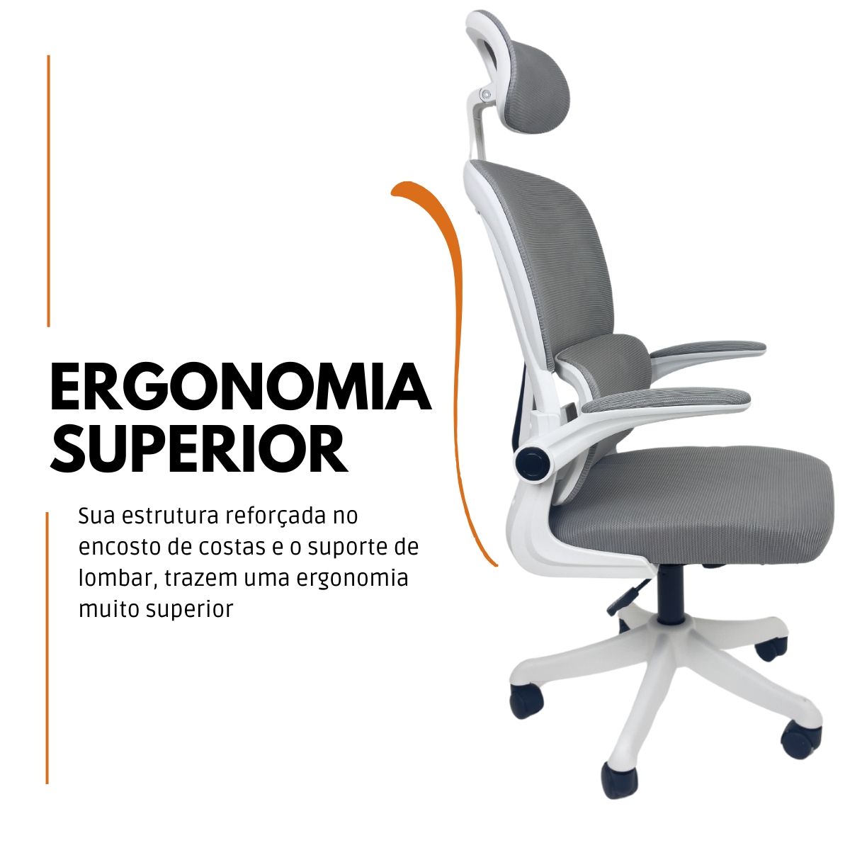 Kit 5 Cadeiras de Escritório Presidente Executiva Oficial Legacy Cinza