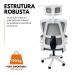 Kit 5 Cadeiras de Escritório Presidente Executiva Oficial Legacy Cinza