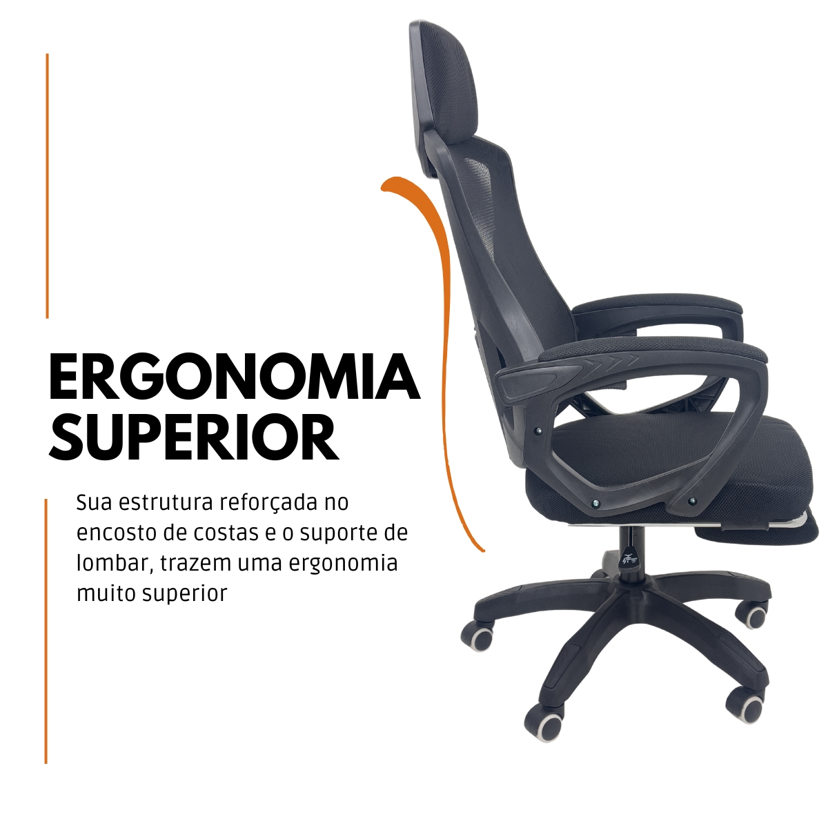 Kit 5 Cadeiras de Escritório Presidente Executiva Oficial Supreme Preto