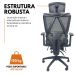 Kit 5 Cadeiras de Escritório Presidente Executiva Oficial Titan Preto