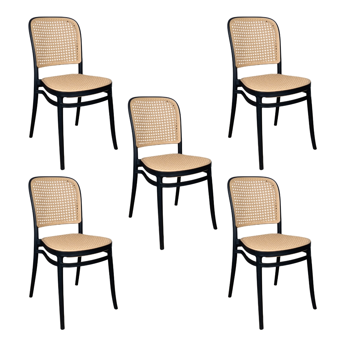 Kit 5 Cadeiras de Jantar Roma para Sala e Cozinha Preto