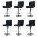 Kit 6 Banquetas Gomos Comfort Estofada Giratória Altura Regulável