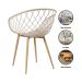 Kit 6 Cadeiras Clarice Nest Wood Com Apoio de Braço Bege