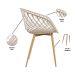Kit 6 Cadeiras Clarice Nest Wood Com Apoio de Braço Bege
