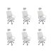 Kit 6 Cadeiras Escritório Diretor Mesh Encosto Cabeça Branco