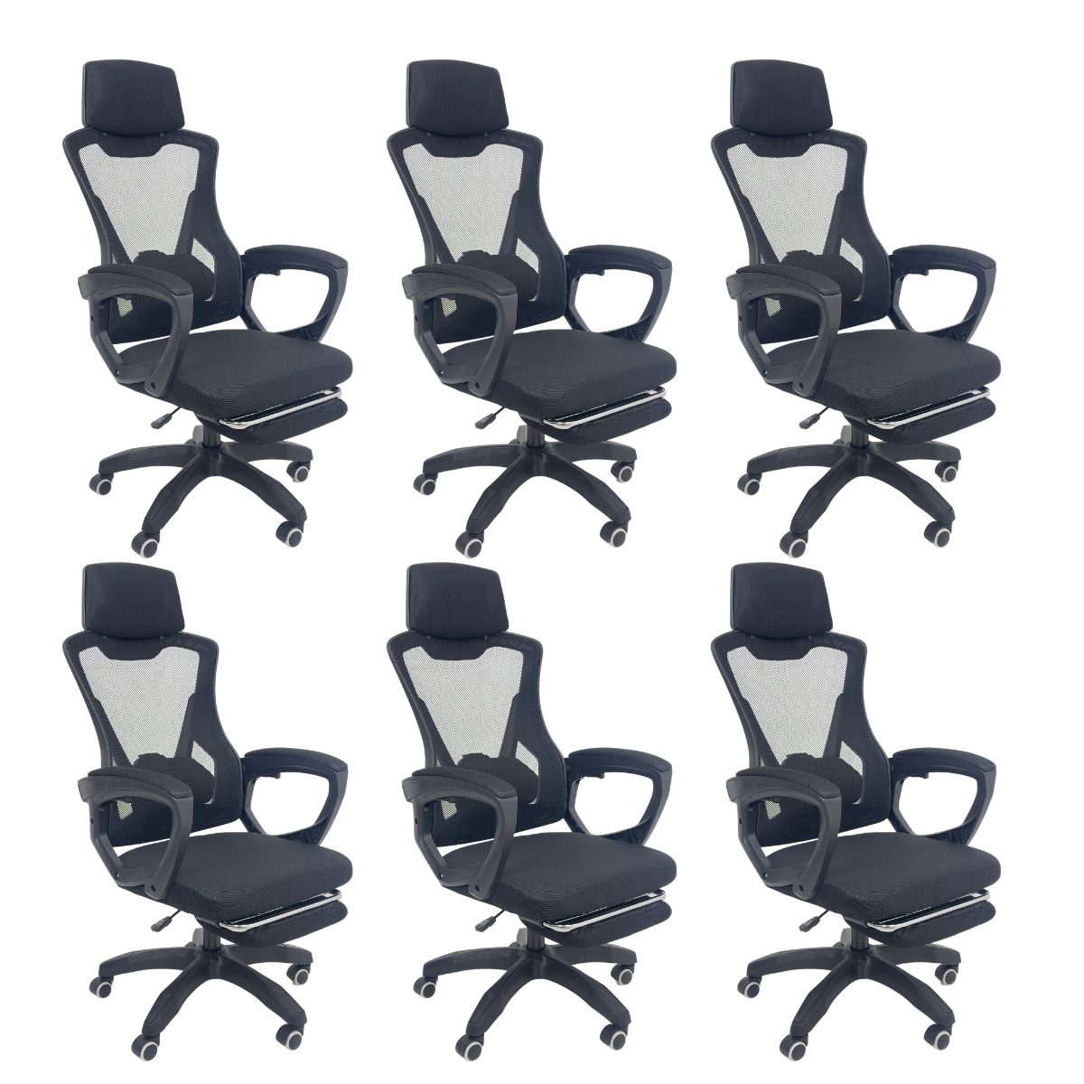 Kit 6 Cadeiras de Escritório Presidente Executiva Oficial Supreme Preto