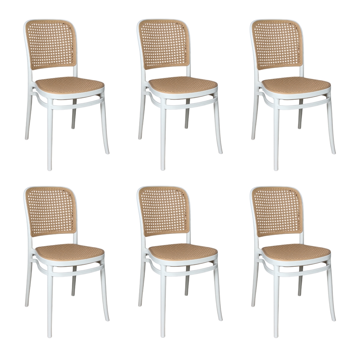Kit 6 Cadeiras de Jantar Roma para Sala e Cozinha Branco