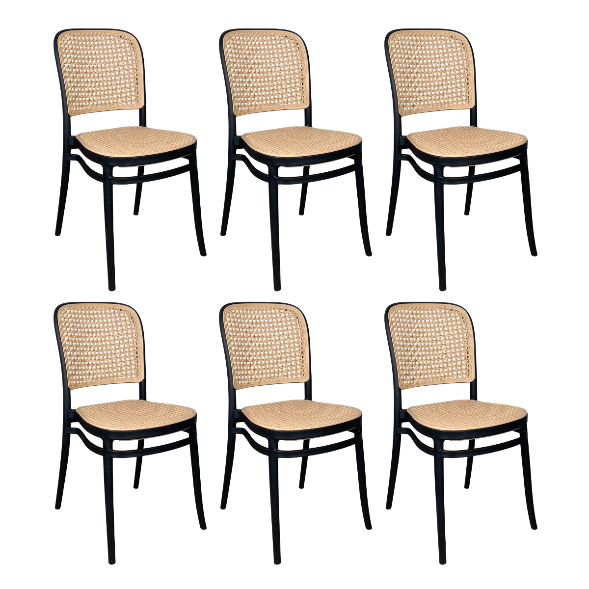 Kit 6 Cadeiras de Jantar Roma para Sala e Cozinha Preto
