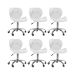 Kit 6 cadeiras Office Eiffel Slim Base Giratória Branco