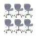 Kit 6 cadeiras Office Eiffel Slim Base Giratória Cinza