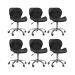 Kit 6 cadeiras Office Eiffel Slim Base Giratória Preto