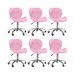 Kit 6 cadeiras Office Eiffel Slim Base Giratória Rosa