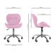 Kit 6 cadeiras Office Eiffel Slim Base Giratória Rosa