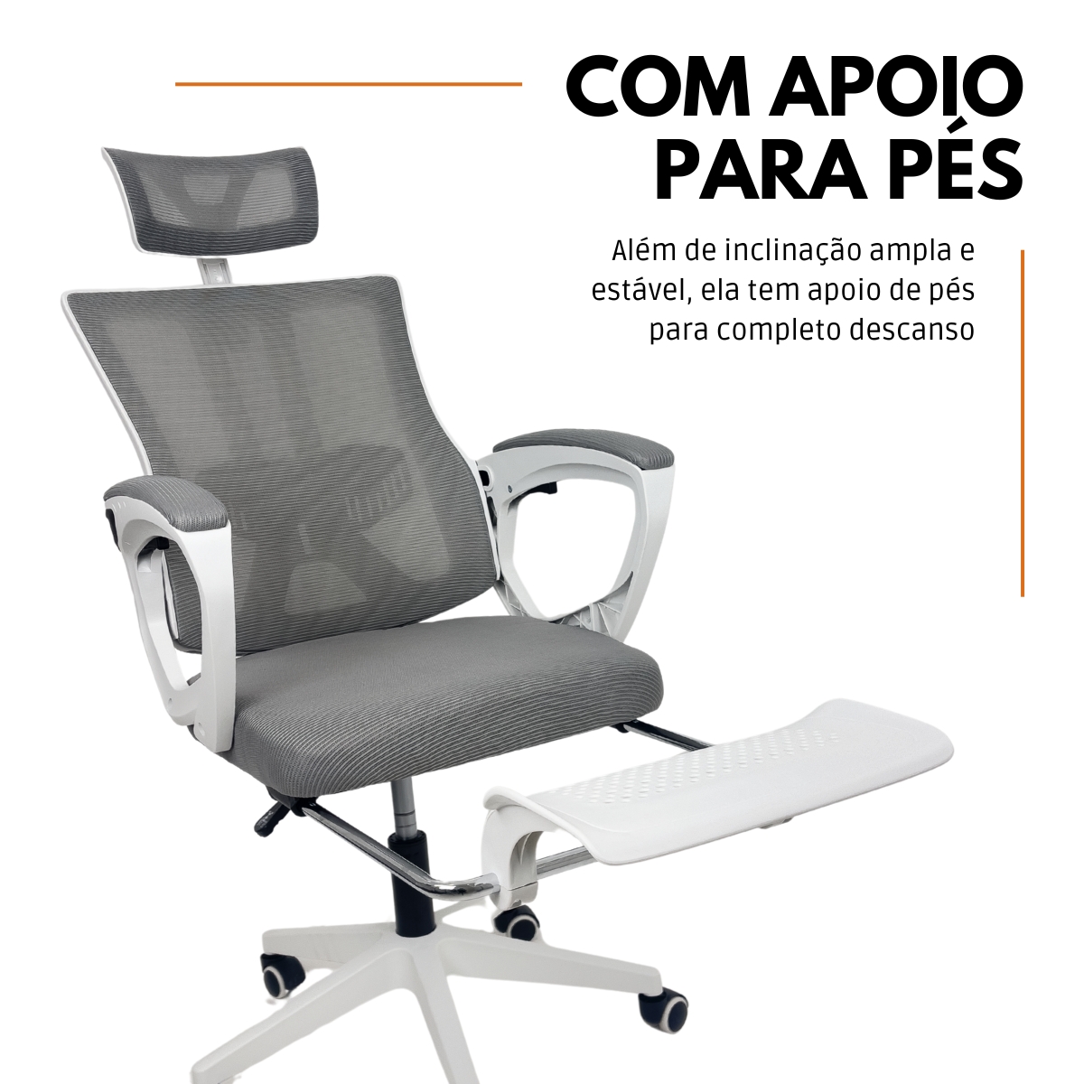 Kit 8 Cadeiras de Escritório Presidente Executiva Oficial Paris Cinza