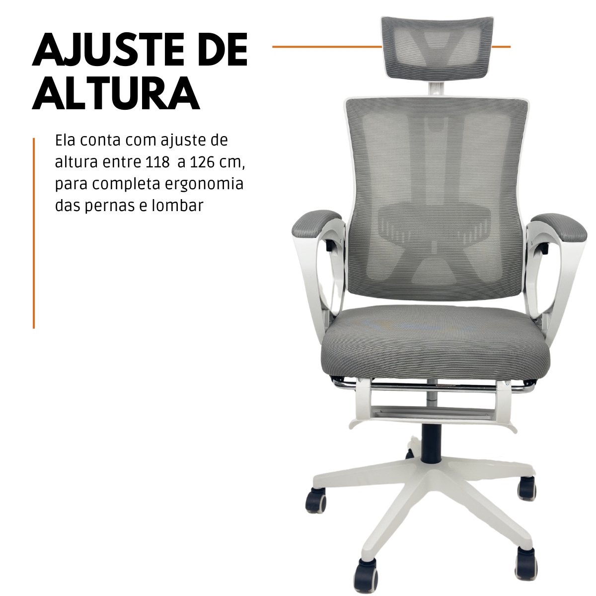 Kit 8 Cadeiras de Escritório Presidente Executiva Oficial Paris Cinza