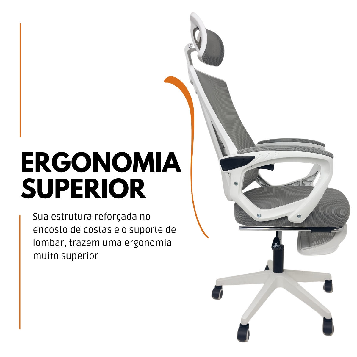 Kit 8 Cadeiras de Escritório Presidente Executiva Oficial Paris Cinza