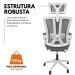 Kit 8 Cadeiras de Escritório Presidente Executiva Oficial Paris Cinza