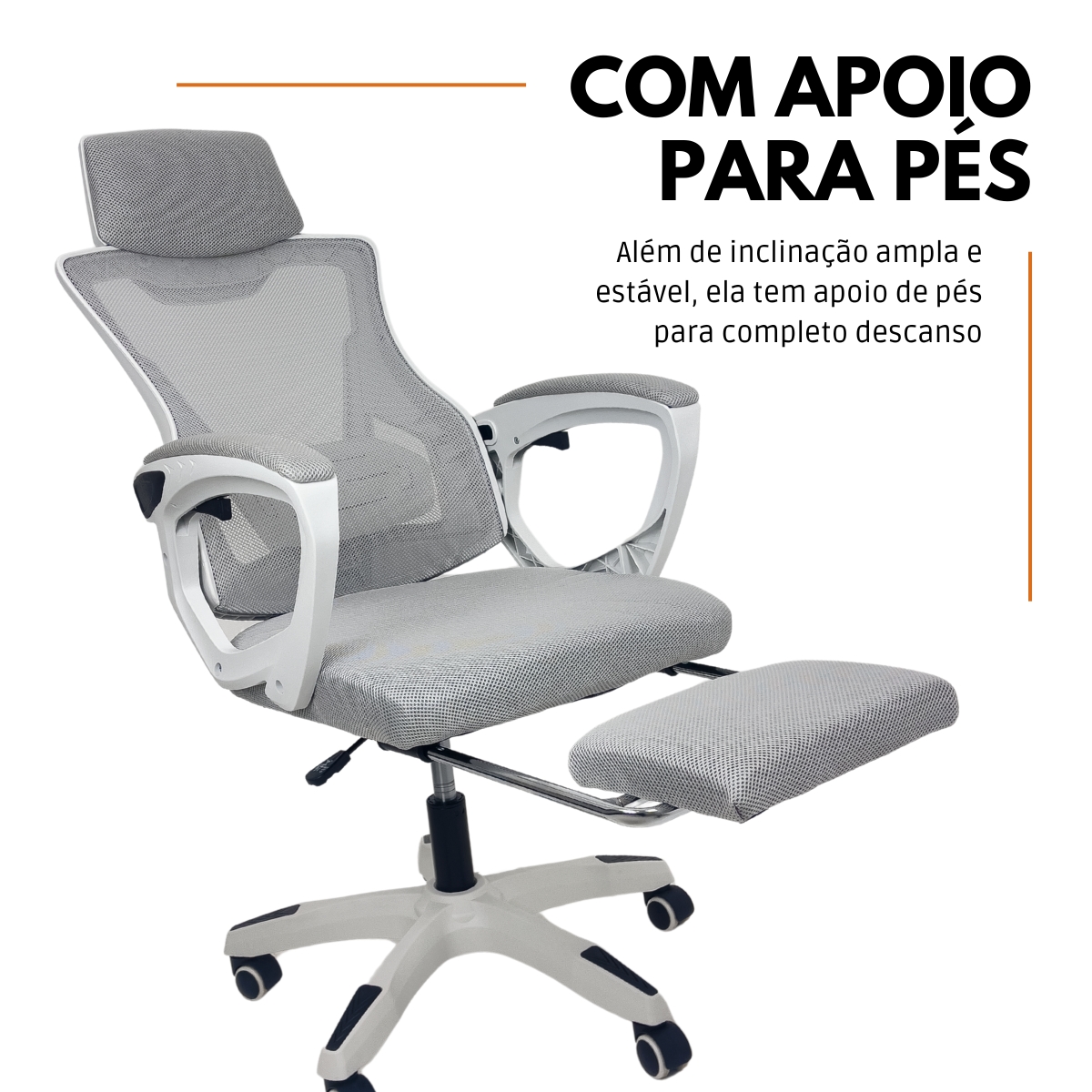 Kit 8 Cadeiras de Escritório Presidente Executiva Oficial Supreme Cinza