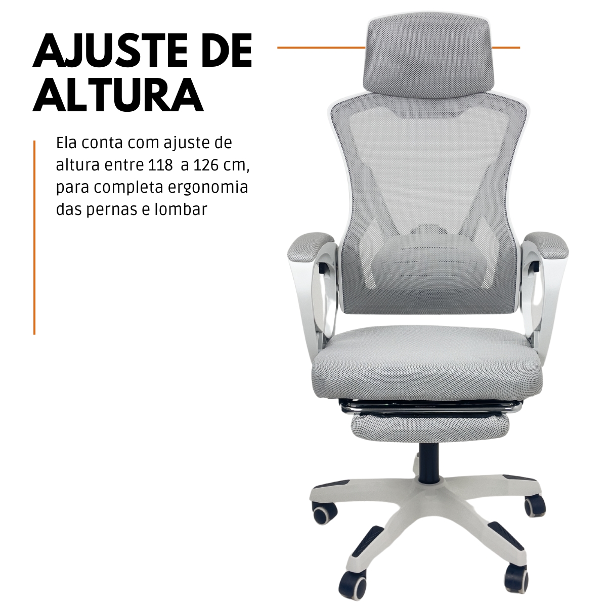 Kit 8 Cadeiras de Escritório Presidente Executiva Oficial Supreme Cinza