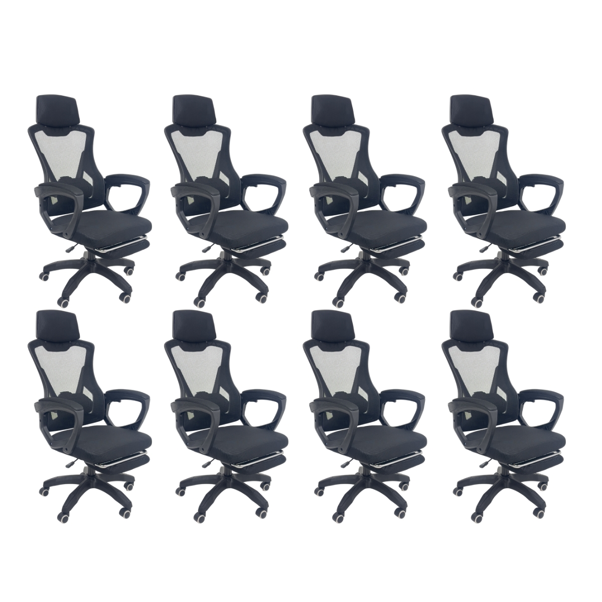 Kit 8 Cadeiras de Escritório Presidente Executiva Oficial Supreme Preto