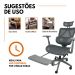 Kit 8 Cadeiras de Escritório Presidente Executiva Oficial Titan Cinza