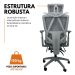 Kit 8 Cadeiras de Escritório Presidente Executiva Oficial Titan Cinza