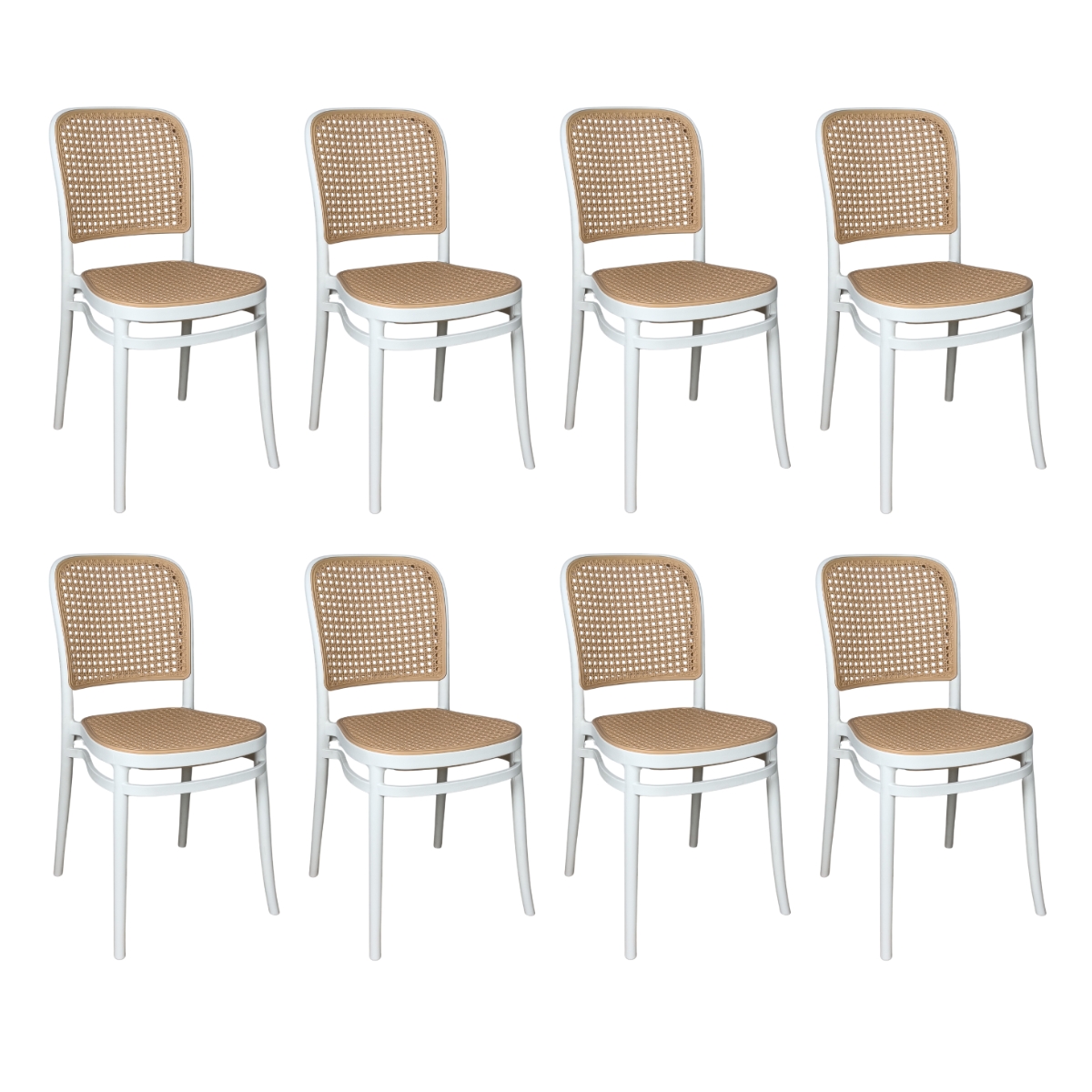 Kit 8 Cadeiras de Jantar Roma para Sala e Cozinha Branco