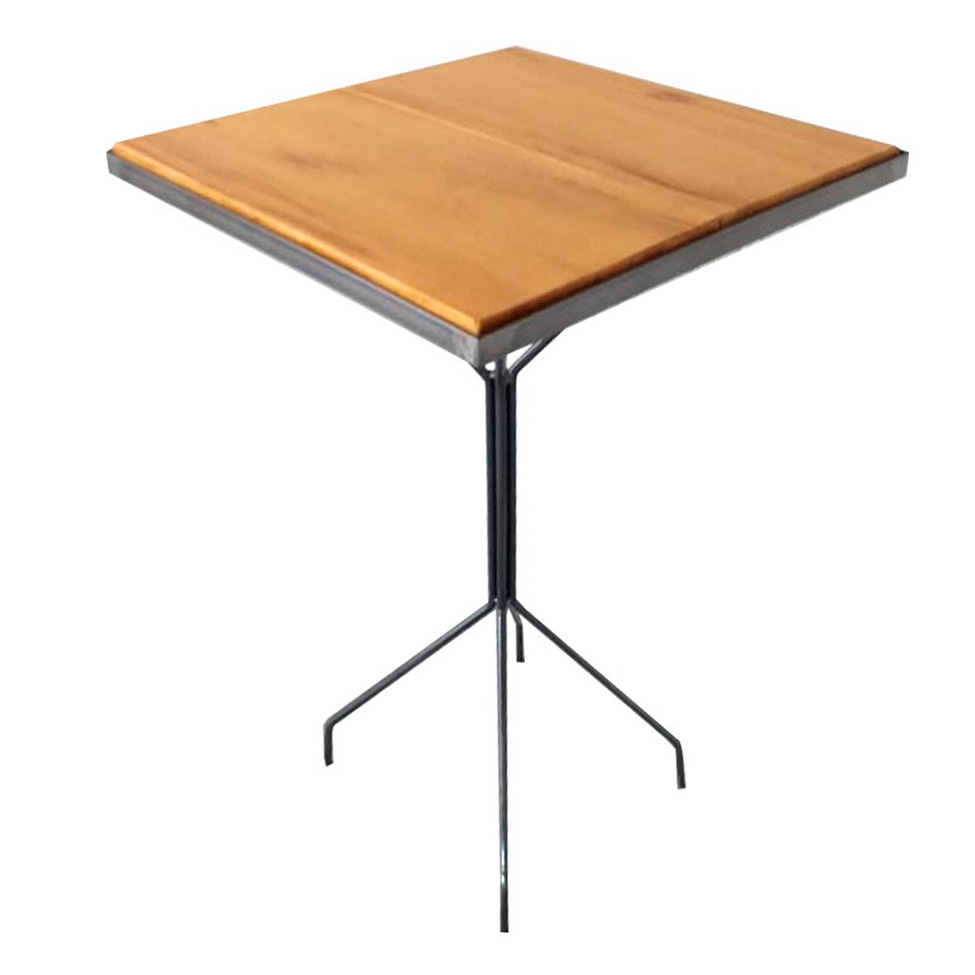 Mesa Bistrô Quadrada Deen l Preta e Marrom Claro