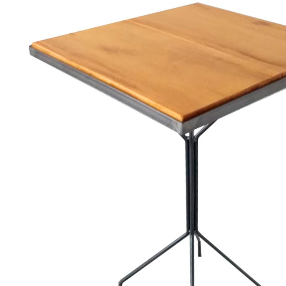 Mesa Bistrô Quadrada Deen l Preta e Marrom Claro