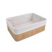 Cesto Bambu com Forro Natural e Branco 29 cm