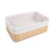 Cesto Bambu com Forro Natural e Branco 33 cm