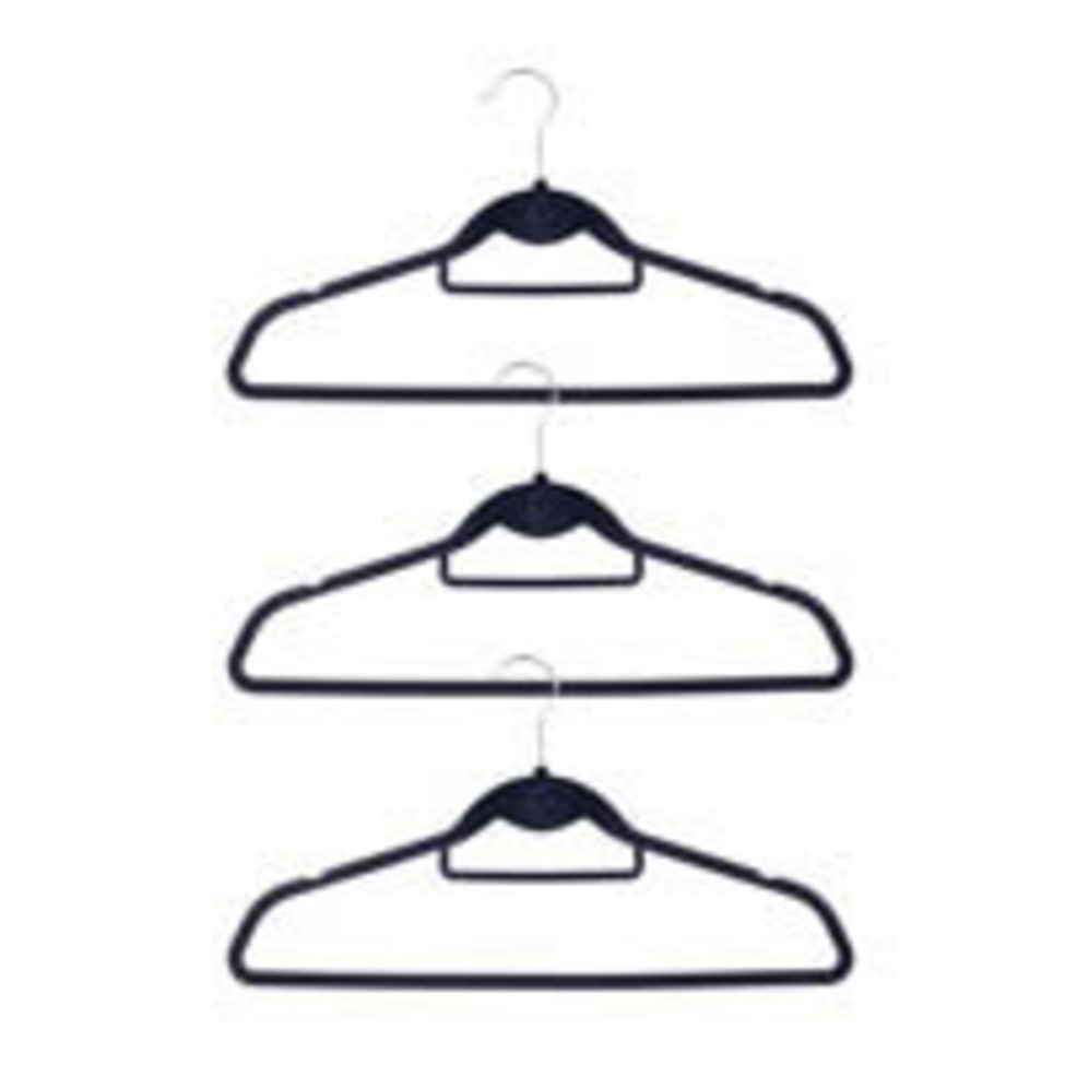 Kit com 3 Cabides Toq Veludo Preto
