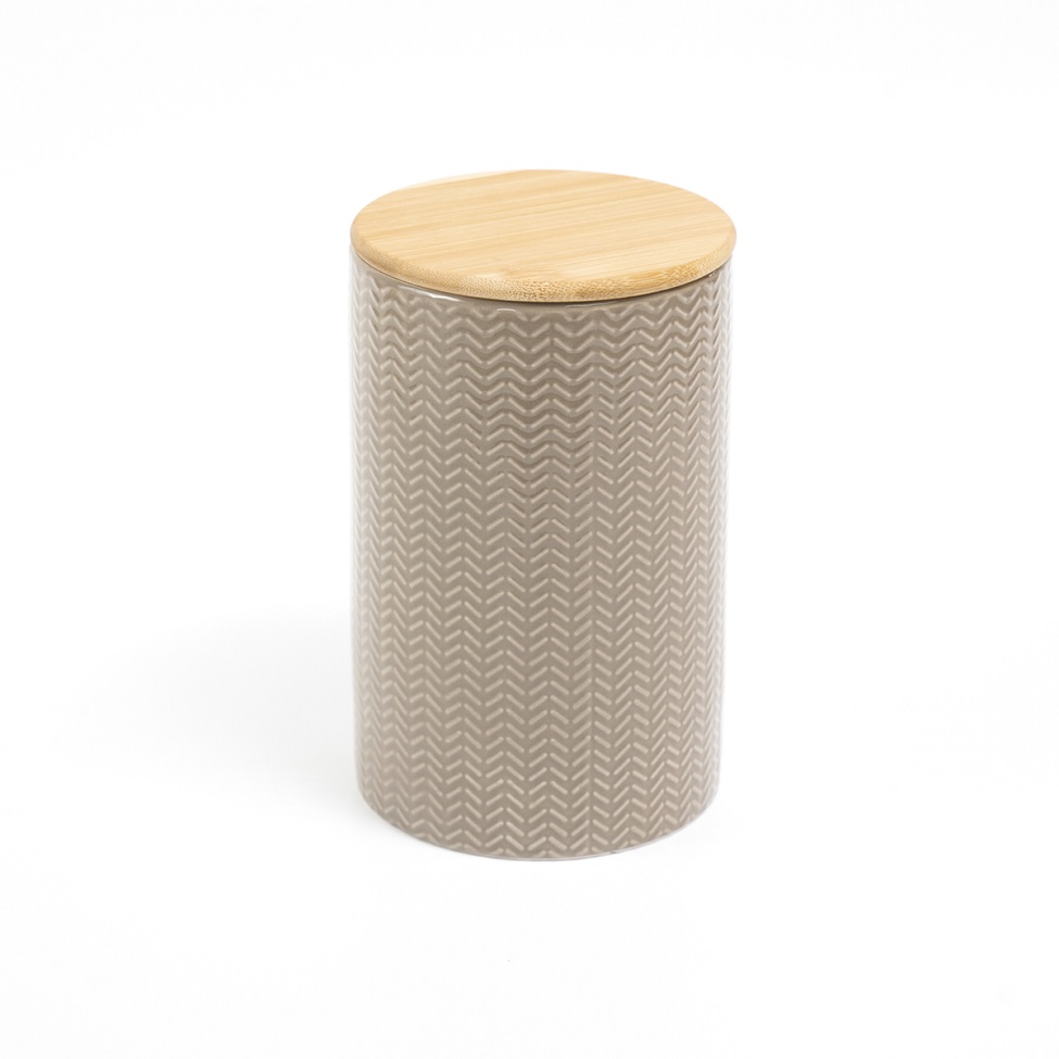 Pote com Tampa de Bambu Oikos 1,5L Bege