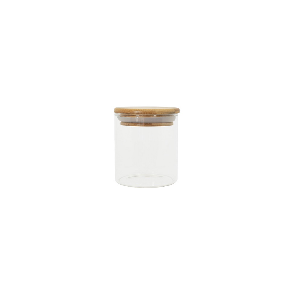 Pote de Vidro com Tampa de Bambu Oikos 200ml Natural