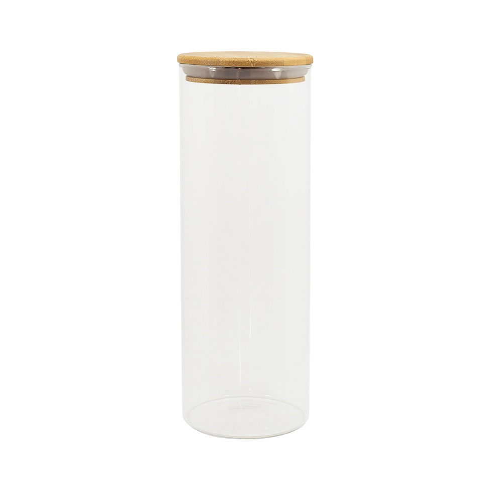 Pote de Vidro com Tampa de Bambu Oikos 2L Natural