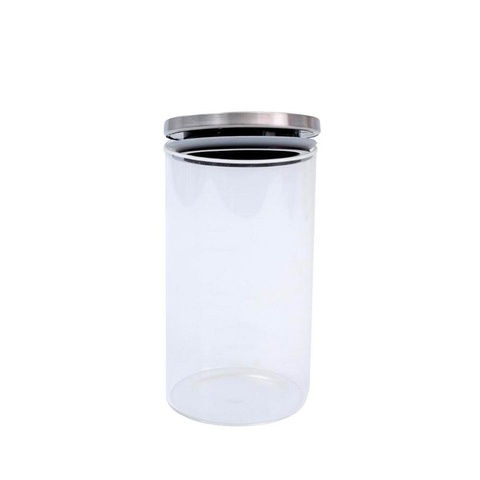 Pote de Vidro com Tampa de Inox Oikos 450ml Natural
