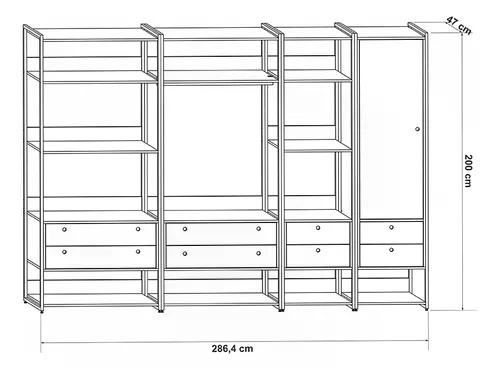 Closet Industrial Olivar Conjunto Modulos 01 02 03 04