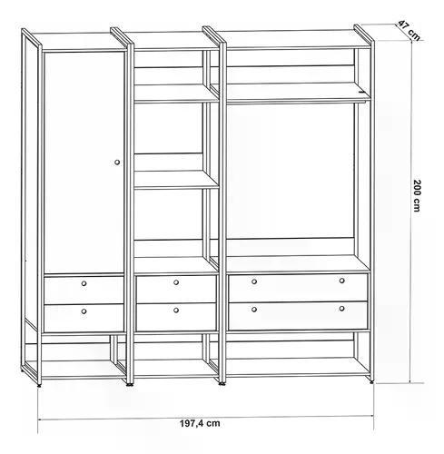 Closet Industrial Olivar Conjunto Modulos 04 03 02