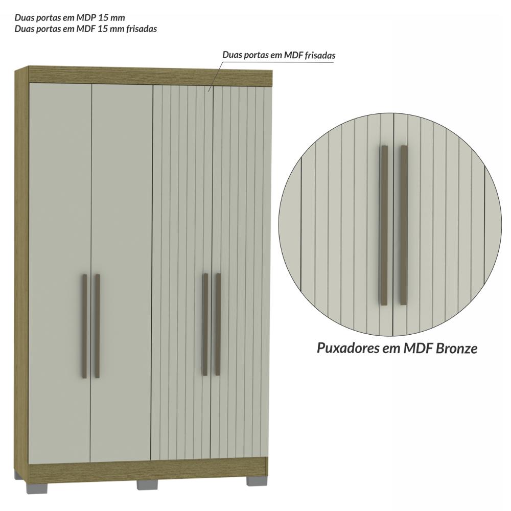 Guarda Roupa Dakota 4 Portas