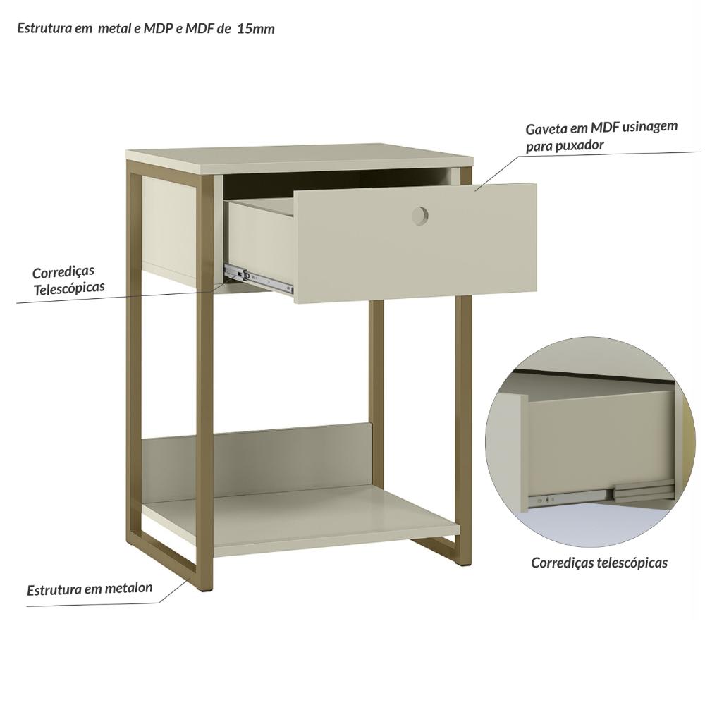 Mesa Cabeceira Industrial Olivar