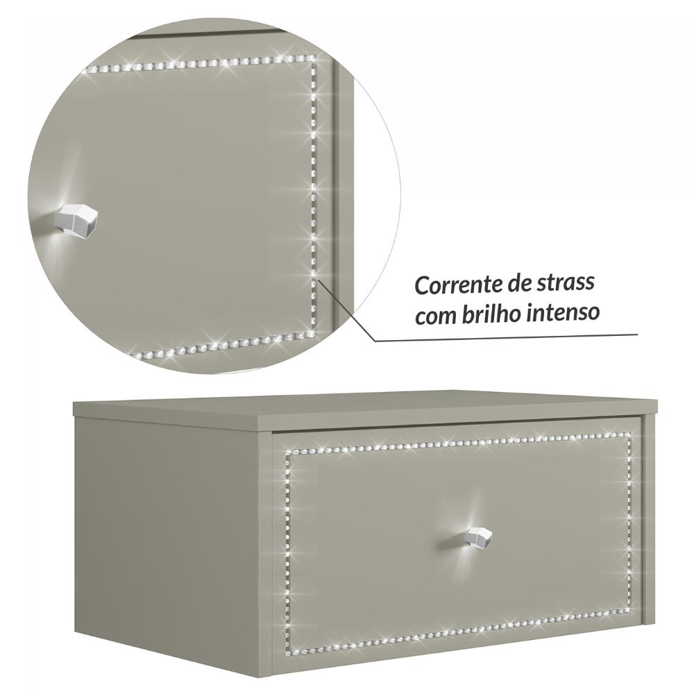 Mesa Cabeceira Suspensa Strass 