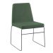 Cadeira de Jantar Paris Linho Verde Base Aço Preto - OOCA Móveis
