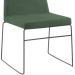 Cadeira de Jantar Paris Linho Verde Base Aço Preto - OOCA Móveis