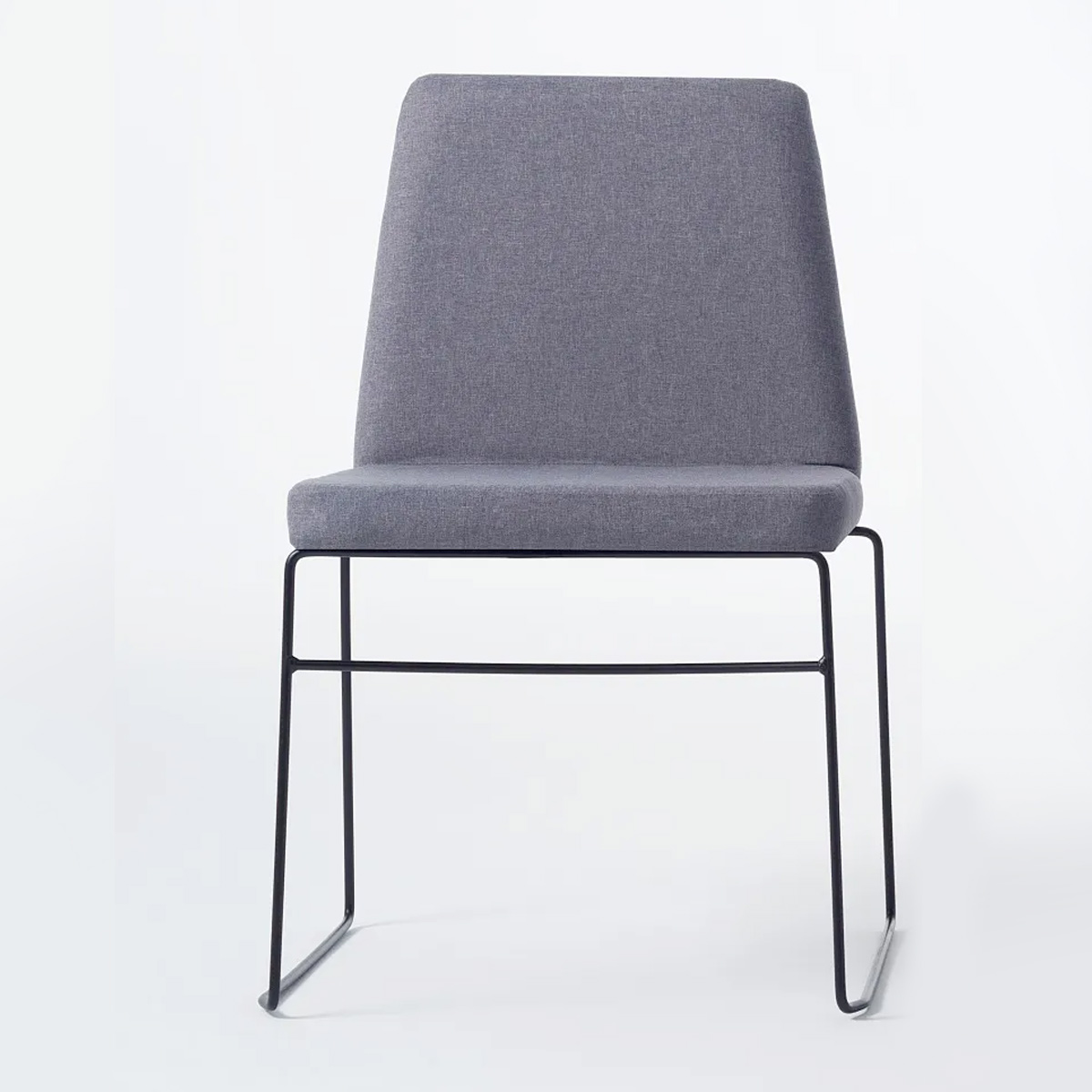 Conjunto Duas Cadeiras de Jantar Paris Cinza Base Aço Preto- OOCA Móveis