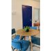 Conjunto Duas Cadeiras de Jantar Roma Linho Azul Base Aço Preto - OOCA Móveis
