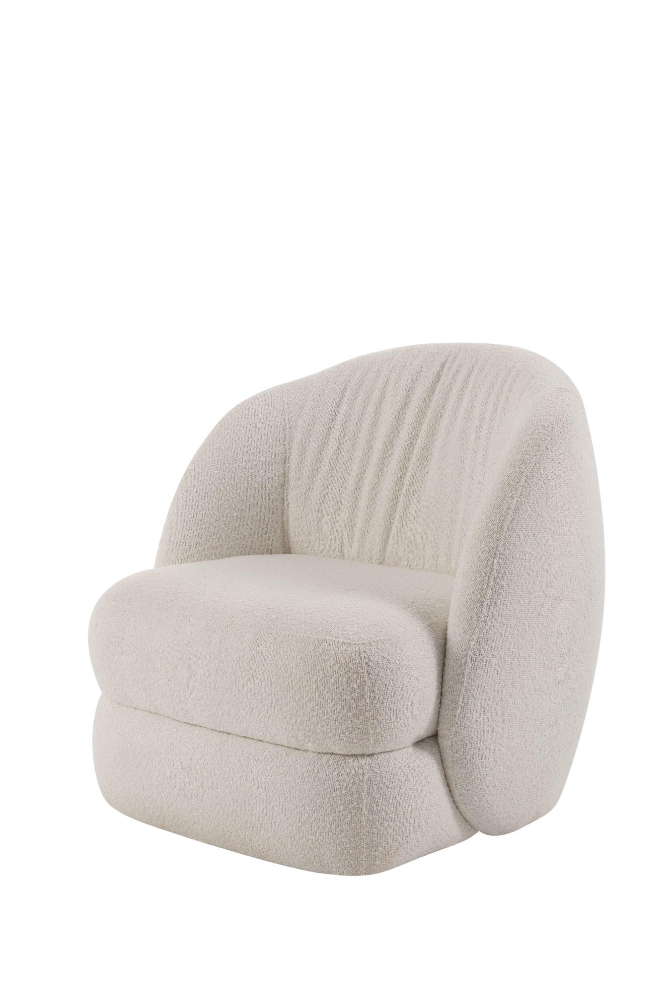 Poltrona Biscuit Tecido Super Boucle Cru - OOCA Móveis