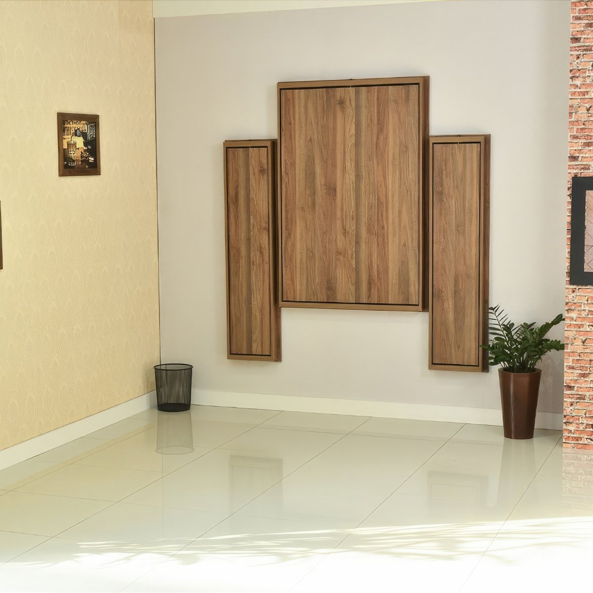 Kit Mesa Dobrável Retrátil De Parede 13 Lugares Com Bancos(2,75m) Noronha