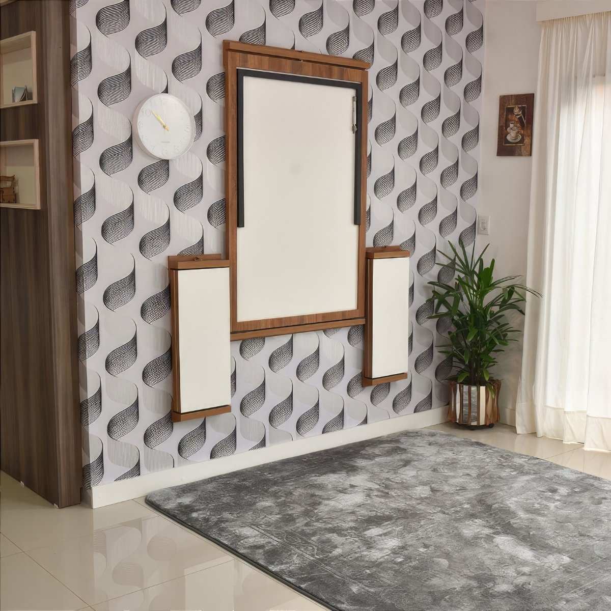 Kit Mesa Dobrável Retrátil De Parede 140cm Com Bancos Branco/Noronha